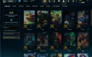 Unranked com 33 Champs e 24 Skins + 2 Fragmentos