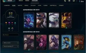 Conta lol Gold, season passada Platina com varias skins