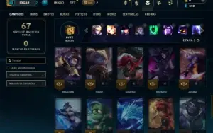Unranked com 40 Champs e 9 Skins