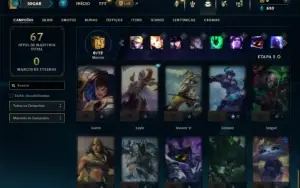 Unranked com 40 Champs e 9 Skins