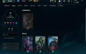 Unranked com 40 Champs e 9 Skins