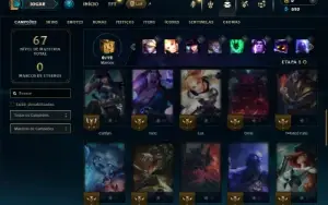 Unranked com 40 Champs e 9 Skins