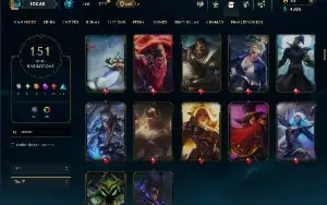Unranked com TODOS os champs e 151 Skins