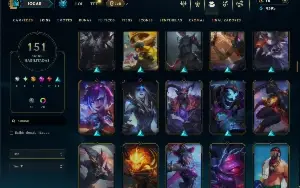 Unranked com TODOS os champs e 151 Skins