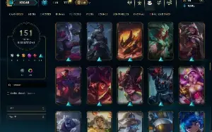 Unranked com TODOS os champs e 151 Skins