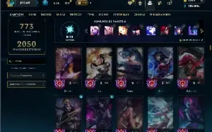 Unranked com TODOS os champs e 608 Skins + 8 Prestigios
