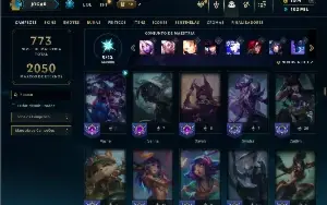 Unranked com TODOS os champs e 608 Skins + 8 Prestigios