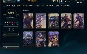 Unranked com TODOS os champs e 608 Skins + 8 Prestigios