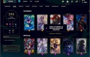 Conta prata 4 com 135 champs, 395 skins ( 6 Prestigios )