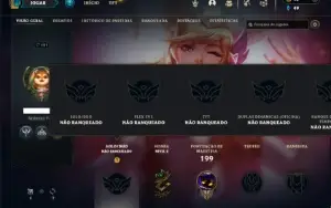 Unranked com 90 Champs e 47 Skins