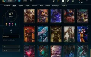 Unranked com 90 Champs e 47 Skins