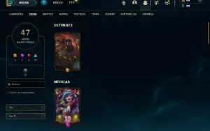 Unranked com 90 Champs e 47 Skins
