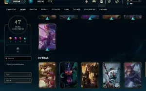 Unranked com 90 Champs e 47 Skins