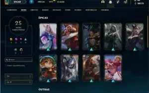Conta prata 4 com 76 Champs e 25 Skins + 3 Vitoriosas