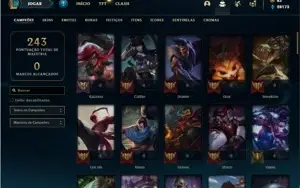 Conta prata 4 com 76 Champs e 25 Skins + 3 Vitoriosas