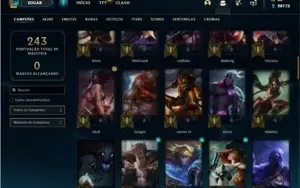 Conta prata 4 com 76 Champs e 25 Skins + 3 Vitoriosas