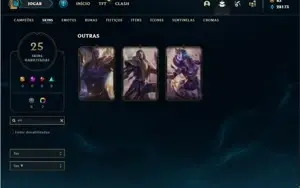 Conta prata 4 com 76 Champs e 25 Skins + 3 Vitoriosas