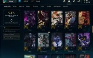 Conta prata 4 com 76 Champs e 25 Skins + 3 Vitoriosas