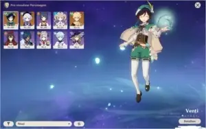O melhor dano em área (Venti) + a melhor healer (Qiqi)e tem+