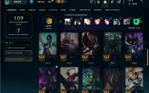 Diamante 4 com 40 Champs e 7 Skins