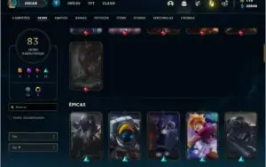 Conta unranked com 155 champs e 83 skins +7 Vitoriosas