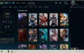 Conta league of legends ouro IV, 185 skins.