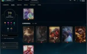 CONTA League of legends LOL 70 SKINS SÓ SKIN TOP GOLD 3 e +