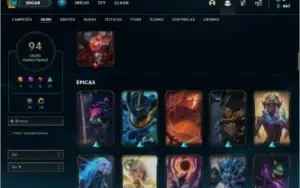 Conta ouro 4 com 132 champs e 94 skins