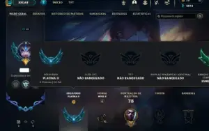 Platina 2 com 50 Champs e 5 Skins + 2 Fragmentos