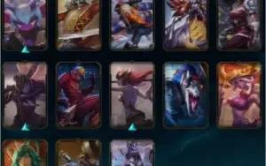 Gold IV, todos campeões habilitados, honra lvl 3, 105 skins