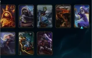 Gold IV, todos campeões habilitados, honra lvl 3, 105 skins