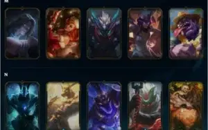 Gold IV, todos campeões habilitados, honra lvl 3, 105 skins