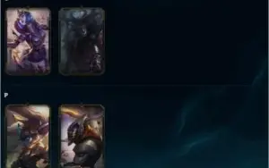 Gold IV, todos campeões habilitados, honra lvl 3, 105 skins