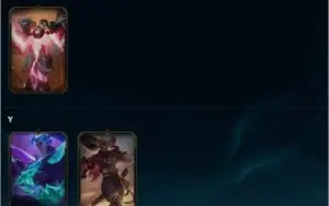 Gold IV, todos campeões habilitados, honra lvl 3, 105 skins