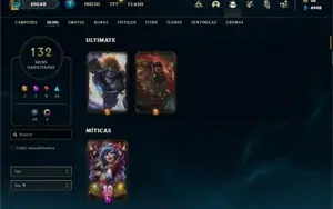 Conta ouro 1 com 145 Champs e 132 Skins + 9 Fragmentos