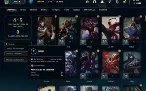 Conta ouro 1 com 145 Champs e 132 Skins + 9 Fragmentos