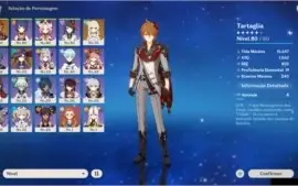 Rank de Aventura 49 / Nível de mundo 6 / 3 Personagens 5⭐