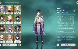 Conta Genshin 16 personagem T5  e 8 armas T5
