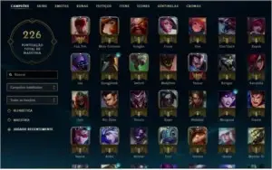 contalvl 68 s/rank 15skins que nao temcomo retirar,all champ