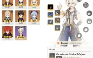 CONTA GENSHIN AR55 c/ AYAKA + CORTADORA DA NEBLINA + 5 T5 ⭐