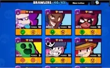 Conta Brawl stars 19.000 troféus, 38 brawlers