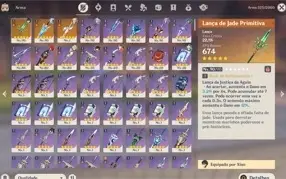 Conta Genshin Impact AR55, Ganyu,Xiao,Zhong, Eula, pity 65