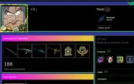 CSGO PRIME │ FACA STILLETO E SKINS │ 2 MEDALHAS │ TRADEBAN