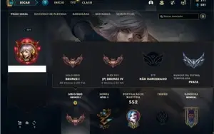 Conta bronze 1 com TODOS os champs e 277 Skins + 3 Prestigio