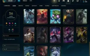 Conta Unranked com 75 Champs e 36 Skins + 33 Cromas