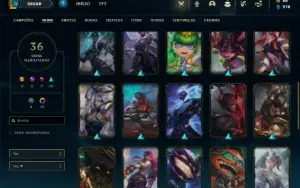Conta Unranked com 75 Champs e 36 Skins + 33 Cromas