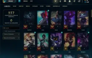 Conta Unranked com 75 Champs e 36 Skins + 33 Cromas