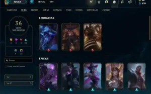 Conta Unranked com 75 Champs e 36 Skins + 33 Cromas