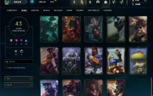 Esmeralda 4 com 65 Champs e 43 Skins + 75 Espolios