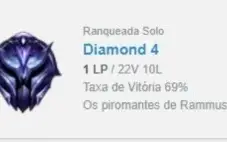 conta lol diamond 4, mmr alto, level 461